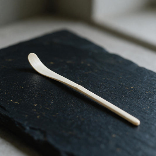 Chashaku, a white-bamboo matcha scoop